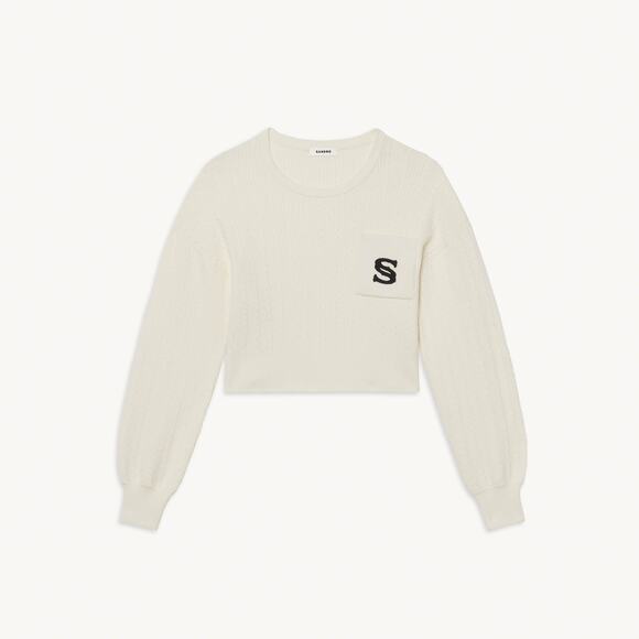 SANDRO Women's Dorian Cropped Sweater In Ecru - Picture 3 of 10